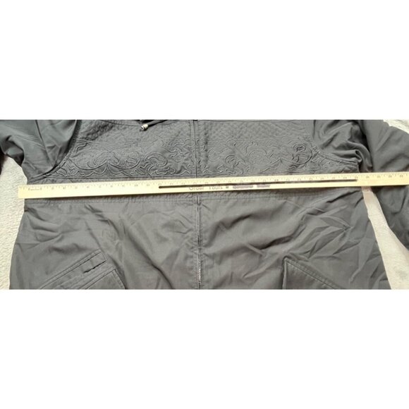 Preston & York II Jacket Womens 3X Plus Black Embroidered Artsy Full ZIp Coat - Picture 5 of 9